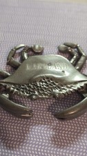 Vintage Kirk Pewter Maryland Blue Crab Figurine Paperweight Signed 753 Baltimore picture