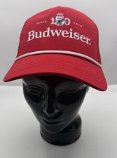 Budweiser 150th Anniversary Since 1876 Red Mesh Snapback Trucker Hat NWOT picture