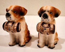 Vintage St Bernard Salt and Pepper Shakers Made in Japan H-777 picture
