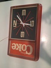 Vintage 1984 Enjoy Coke Electric Wall Clock Ridan Displays TESTED WORKING PERFEC picture