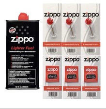 Zippo 12 fl.oz Fluid Fuel and 6 Value Pack (18 Flints + 3 Wick) Gift Set Combo picture