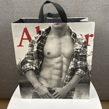 Y2K Abercrombie & Fitch Paper Shopping Bag Shirtless Male Model Large 15x14 VTG picture