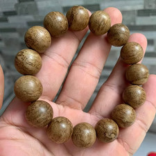 Papua Aquilaria Agarwood Bracelet 14mm Natural Fragrant Handmade Beads picture