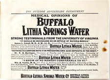 1908 Buffalo Lithia Springs Water Advertisement Antique Quack Medicine Virginia picture