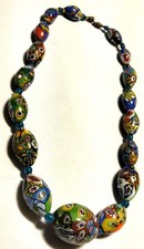 Antique Venetian Millefiori Glass Beads Beaded Necklace picture