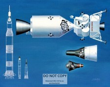ILLUSTRATION OF RELATIVE SIZES OF SPACECRAFT CIRCA 1964 8X10 NASA PHOTO (BT-705) picture