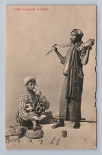 Antique Sri Lanka Postcard COLOMBO Ceylon Snake Charmers 1914 picture