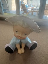 1950's Little Girl Blue Dress Pink Shoes Head Vase Japan picture