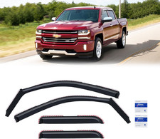 Window Rain Guards Chevy Silverado Sierra Double Cab Vent Visor 2014-2019 4pc picture