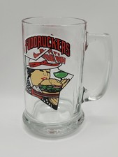 Fuddruckers Glass Mug 12 oz The Worlds Greatest Hamburgers Restaurant Vtg picture