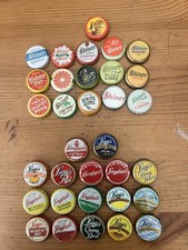 SET OF 33 DIFFERENT USED JACOB LEINENKUGEL + SHINER BEER BOTTLE CAPS. picture