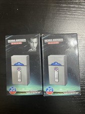 2pcs Cigarette Case with USB Windproof Lighter Holds 20 Cigar Silver picture