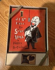 Vintage Houze Art Glass Happy Birthday Trinket Dish Tray NOS In Box MCM Gift picture