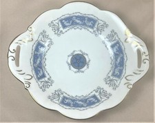 COALPORT Open Handled SERVING Candy Dish REVELRY BLUE Cherubs Gold picture