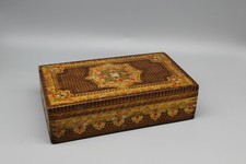Old Pyrographic Box.Hand Painted Box - Wooden Box - Vintage Keepsake Box  picture