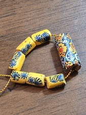 Rare Peacock Composite Millefiori Set TRADE BEADS Venetian Glass Bead picture