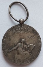 1900 France Silver Firefighter Medal “Sapeurs Pompiers” by O. Roty,Small Version picture