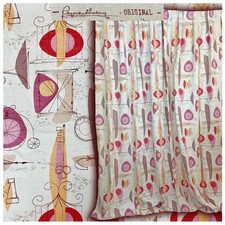 Vintage Raymond Loewy Barkcloth Curtain Panel 1954 Signed Atomic Mid Century Mod picture