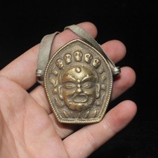 5.5*5.5*3cm Brass Nepal Tibetan Mahakala Gawu Prayer Box Pendant Buddhist Amulet picture