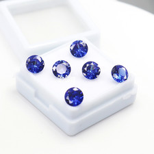5.55 Ct Natural Blue Sapphire Clear Round Shape Certified Loose Gemstone 6mm picture