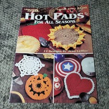 Leisure Arts Hot Pads For All Seasons Crochet Pattern Leaflet 12 Designs Jean picture