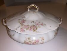 Vintage O.P.CO. Syracuse China Pink Flowers Covered Dish picture