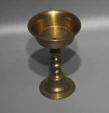 Real Tibet 19th Century Old Antique Buddhist Alloy Copper Oil Ghee Lamp Butter picture