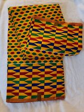 AFRICAN KENTE FABRIC PRINT. SOLD BY 6 YARDS. HIGH QUALITY. 100% COTTON.  picture