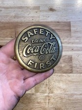 Coca Cola Sidewalk Marker BRASS Soda Pop Coke Collector Paperweight Decor GIFT picture