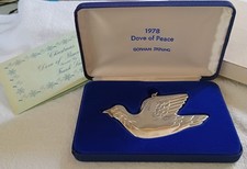 1978 Gorham Sterling Silver Dove Of Peace Christmas Ornament W/BOX & COA picture