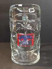 Vintage Large Budweiser Beer Mug Clear Heavy Glass 8