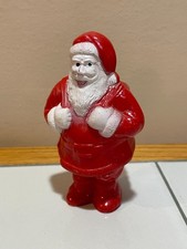 Vintage IRWIN 1950’s Santa Claus Candy Container Hard Plastic 4.5” Open Back Bag picture