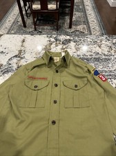 Vintage 1940’s -1960s Boy Scouts of America  Uniform Shirt Green Youth 🔥 picture
