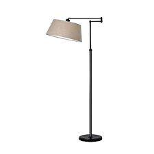 Traditional Swing Arm Oil Rubbed Floor Lamp Bronze - Threshold picture