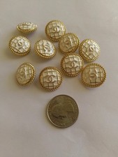 Lot Of ten 20Mm Designer Cc Vintage Button Gold Tone Chanel 10 BUTTONS picture