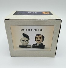 Cracker Barrel Edgar Allen Poe & Raven Skull Book Salt & Pepper Shaker Set 2026 picture