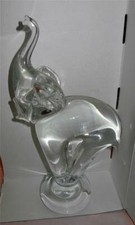 1960S LUCIO ZANETTI CLEAR GLASS TRUMPING ELEPHANT picture