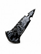 Hand Knapped Black Obsidian Axe Head 6-7” Ancient Artifact Replica Display Piece picture