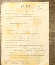 ZUNI Cafe Restaurant Menu Vintage San Francisco CA Friday Lunch June 2 2006 picture