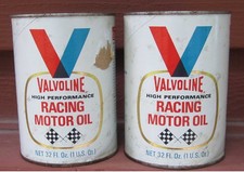 VINTAGE VALVOLINE 40W RACING OIL - 2 FULL CANS -  picture