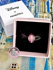 2026 Walt Disney World Parks Pandora Pink Magic Kingdom Murano Glass Charm New picture