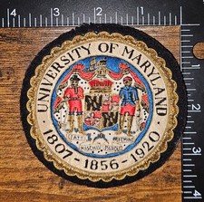 Super Rare University of Maryland Vintage Bullion Coat of Arms Patch picture