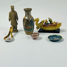 6 Oriental Collectables Sm Bowl & Plate, Warrior, Dragon Spoon & More picture