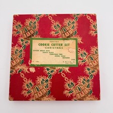 Vtg Veritas Christmas Cookie Cutter Original Box Ginger Bread Man Santa Angel picture