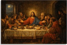 The Last Supper Jesus Canvas Wall Art, Good Friday Religious Poster, The Crucifi picture
