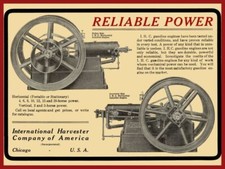 1907 IHC International Harvester NEW Metal Sign: Horizontal Gasoline Engine picture
