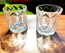 Vintage Crown Royal Whiskey Crystal Glass Faceted Diamond Logo picture