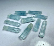 Blue Color Transparent Aquamarine Crystal Lot : 10 Pieces / 60 Carats @Minerals picture