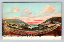 Johnstown PA-Pennsylvania, Aerial Horse Shoe Curve, Antique, Vintage Postcard picture