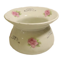 Antq Victorian Ladies Floral Porcelain Spittoon Burford Bros Pottery 1879-1904 picture
